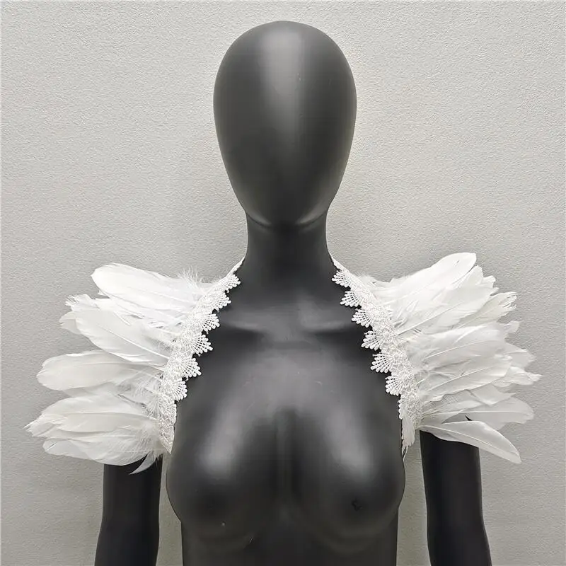 

Gothic Style Long Feather Shawl Makeup Ball Halloween Role-playing Costume Accessories Fake Collar Scarf