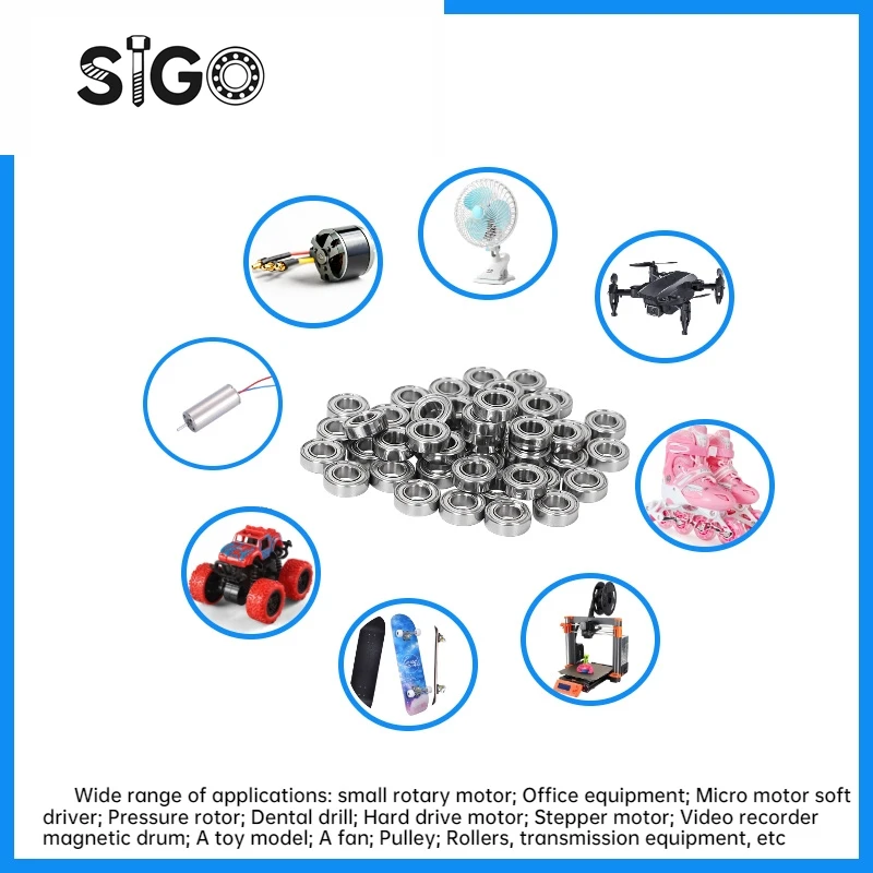4/10pcs Inch Miniature Bearing Inner Diameter 3.175mm 4.762mm R2 R144 R2 R2A R156 R166 R3 R3A R2-5 R2-6 R2-2