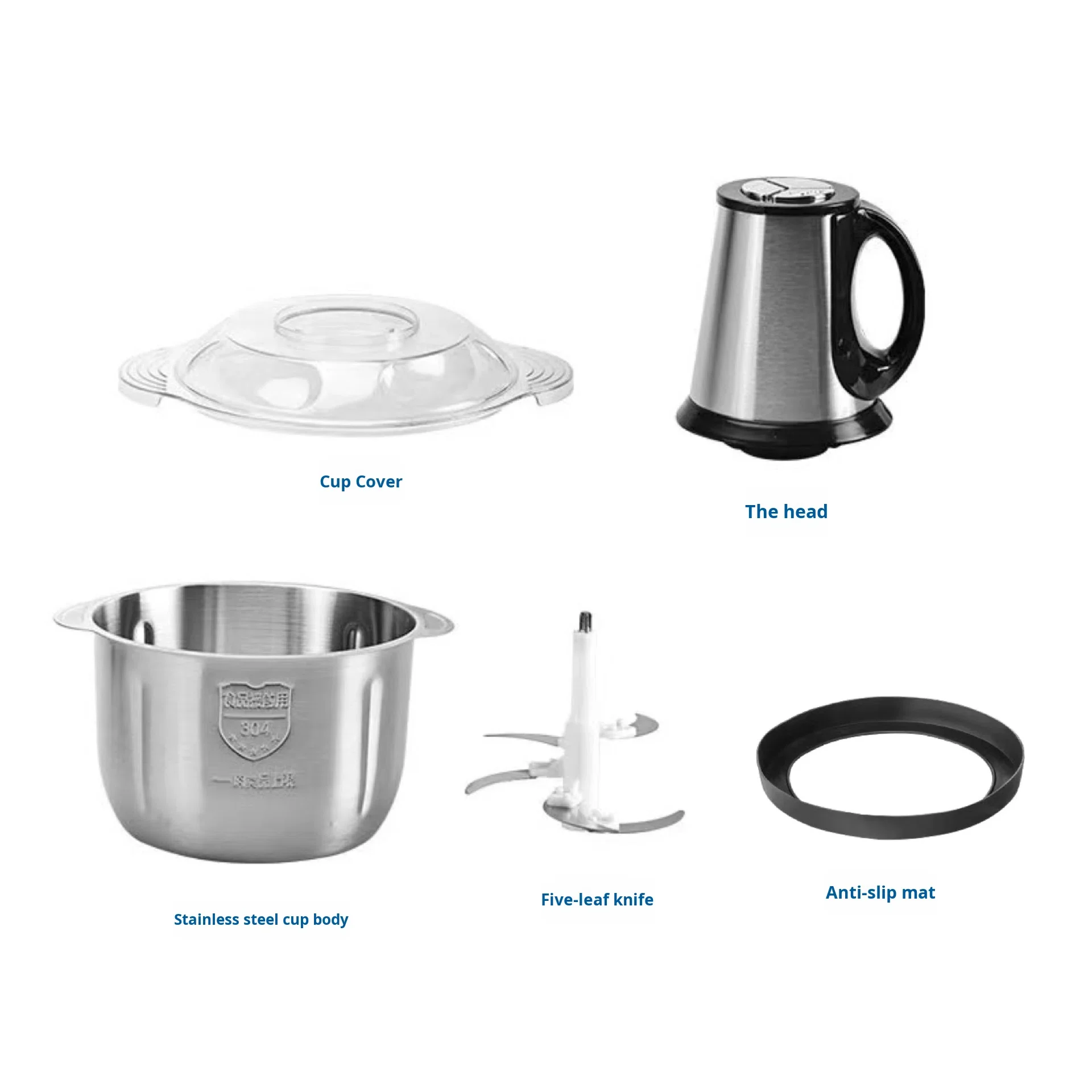 Electric Meat Grinder 1L-3L Stainless Steel Food Chopper Adjustable Speed Multi-Function Food Processor for Meat Vegetables