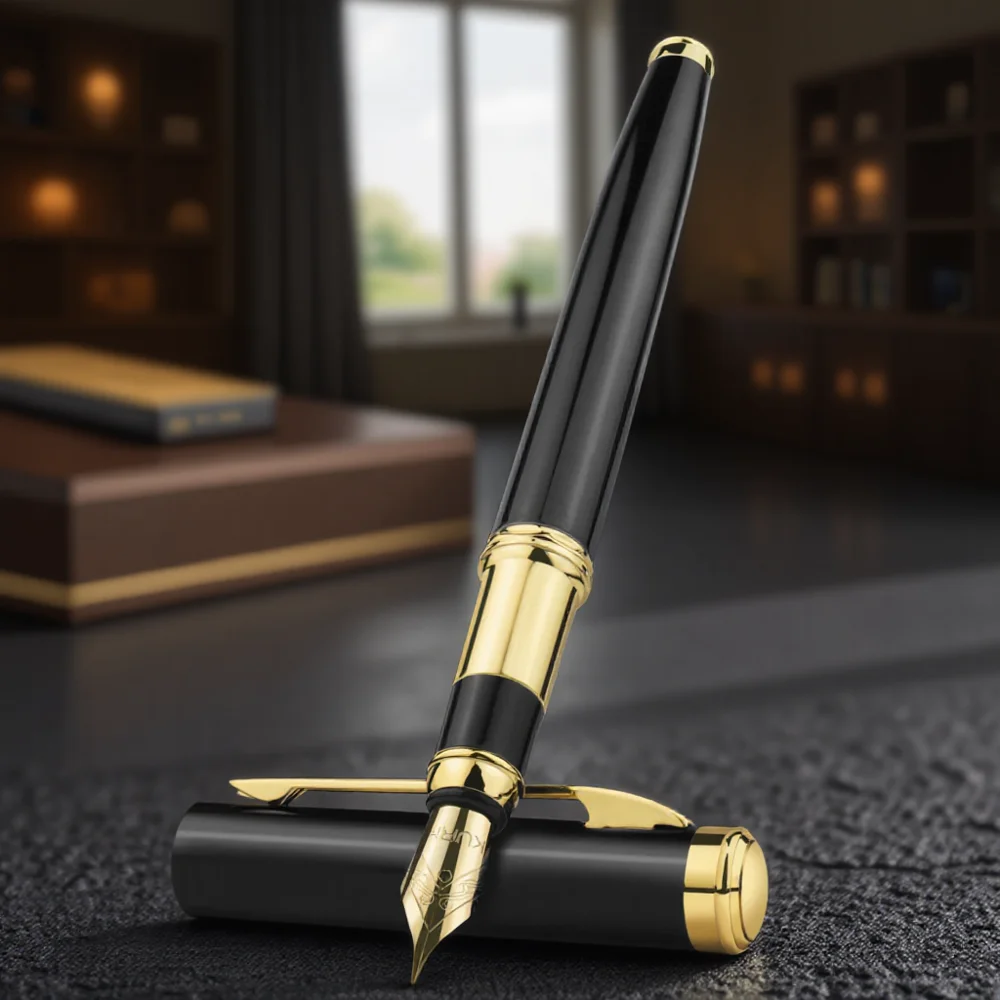 Fashion Metal Fountain Pen Stonego Ink Pens with Converter Sleek Lacquer Housing Calligraphy Writing Tool