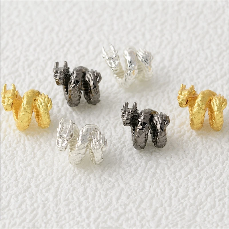 BoYuTe (10 Pieces/Lot) 10*13mm Metal Brass Dragon Shaped Spacer Beads DIY Loose Beads Bracelet Accessories