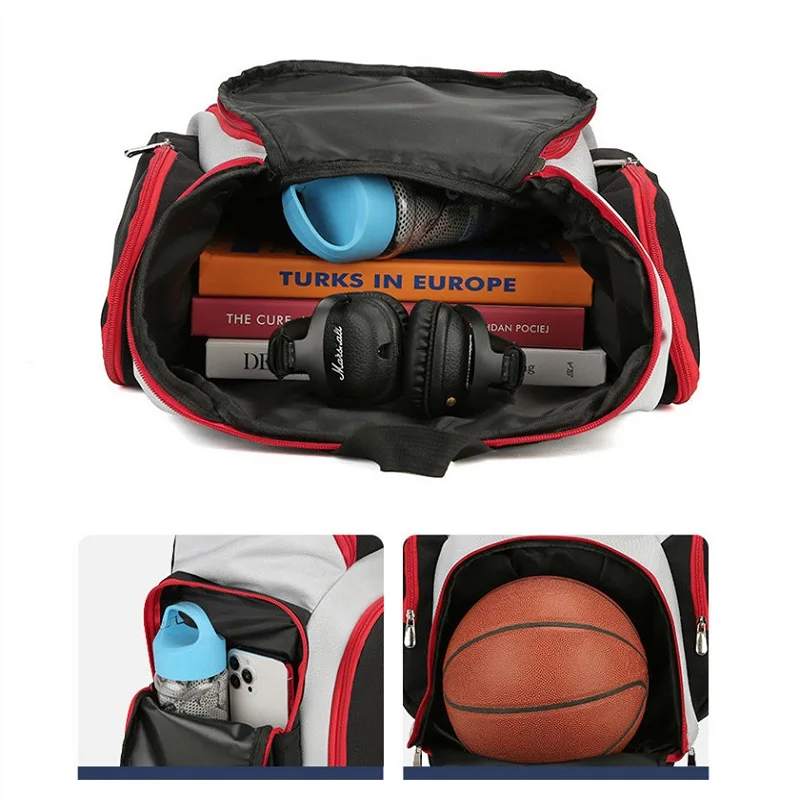 Mochila deportiva de baloncesto para hombre, bolsa de viaje ligera y resistente al agua, de gran capacidad, para gimnasio y acampada