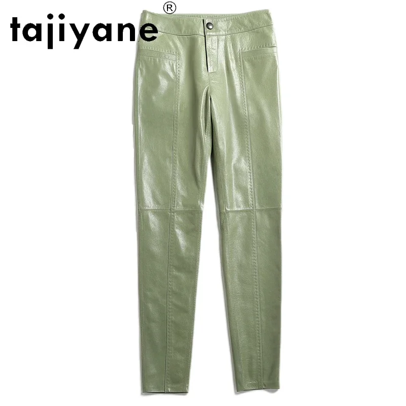 Tajiyane Pants Women 2020 Real Leather Pants Genuine Sheepskin Trousers Woman High Wasit Trousers Leggings Pantalones TN846