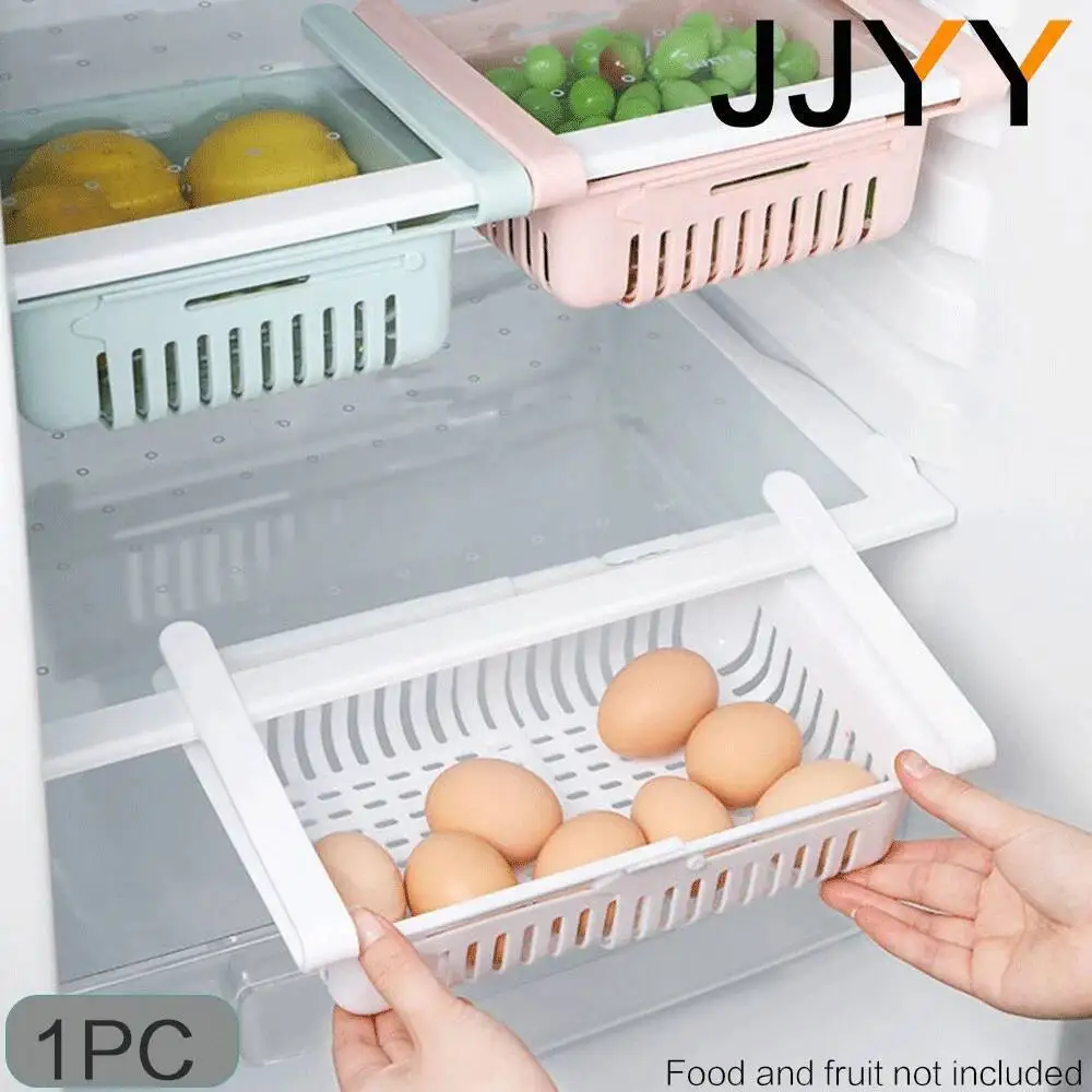 

Retractable Refrigerator Organizer Kitchen Household Multi-Function Drawer Fresh-Keeping Storage Drain Basket Rack