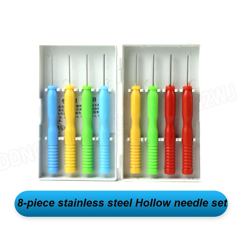 1 Set Of 8 Non-stick Tin Stainless Steel Hollow Core Needles For Removing Solder From Electronic Component Pins And Sleeves