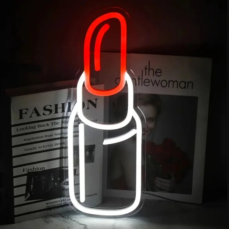 Lipstick LED Neon Sign For Wall Decor Club Party Neon Light Shop Home Bedroom Birthday Gift Lamps Valentine's Day New Year Days