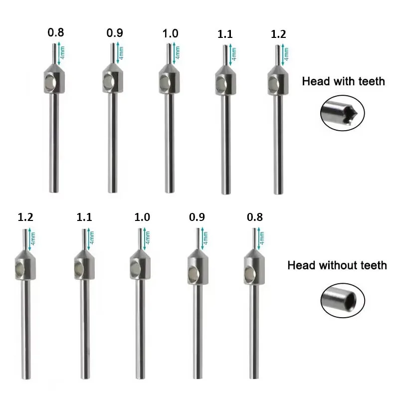 

0.7, 0.8, 0.9, 1.0,1.1,1.2mm Stainless Steel FUE Punch Hair Transplant Implanter Not Shaving For Long Hair, 1/5/10PCS