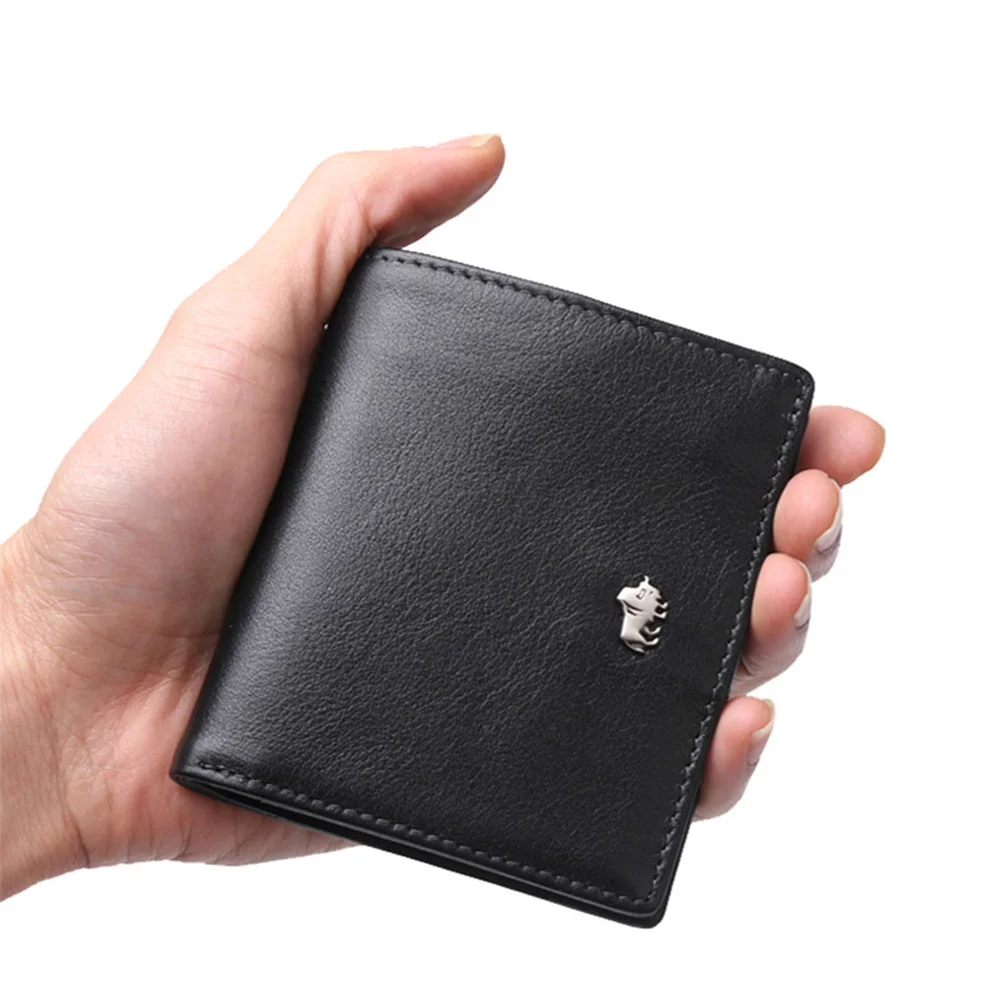 100% Genuine Leather Cowhide Men\'s Wallet Pocket Coin Purse RFID Blocking Business Credit Card Holder Holiday Gift for Men