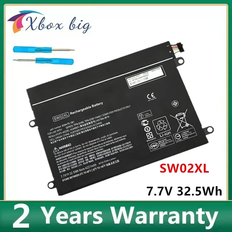 

SW02XL Laptop Battery for HP x2 210 G2 TPN-Q180 TPN-Q181 SW02XL HSTNN-IB7N 859470-1B1 859517-855 7.7V 4221mAh