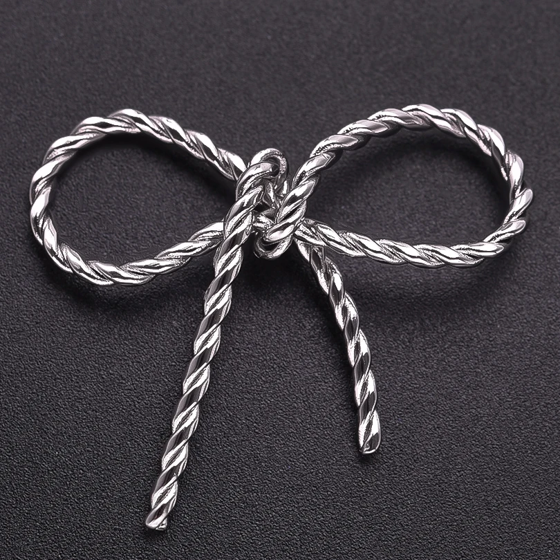 Advanced Design Bow Line Cast Stainless Steel Pendant Hollow Out Fashion Jewelry Used To Hand Making Diy Necklace Accessories