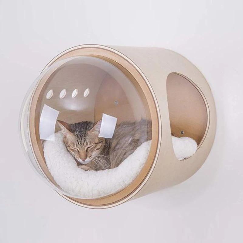 

Bubble Window Wall Mounted Luxury Cat Bed Acrylic Plywood Cat House Playhouse for Kitten