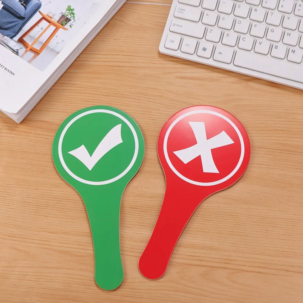 10pcs Expression KT Board Yes/No Right/Wrong Judges' Cards Red Green Stop/Go Game Interactive Board Company Activities