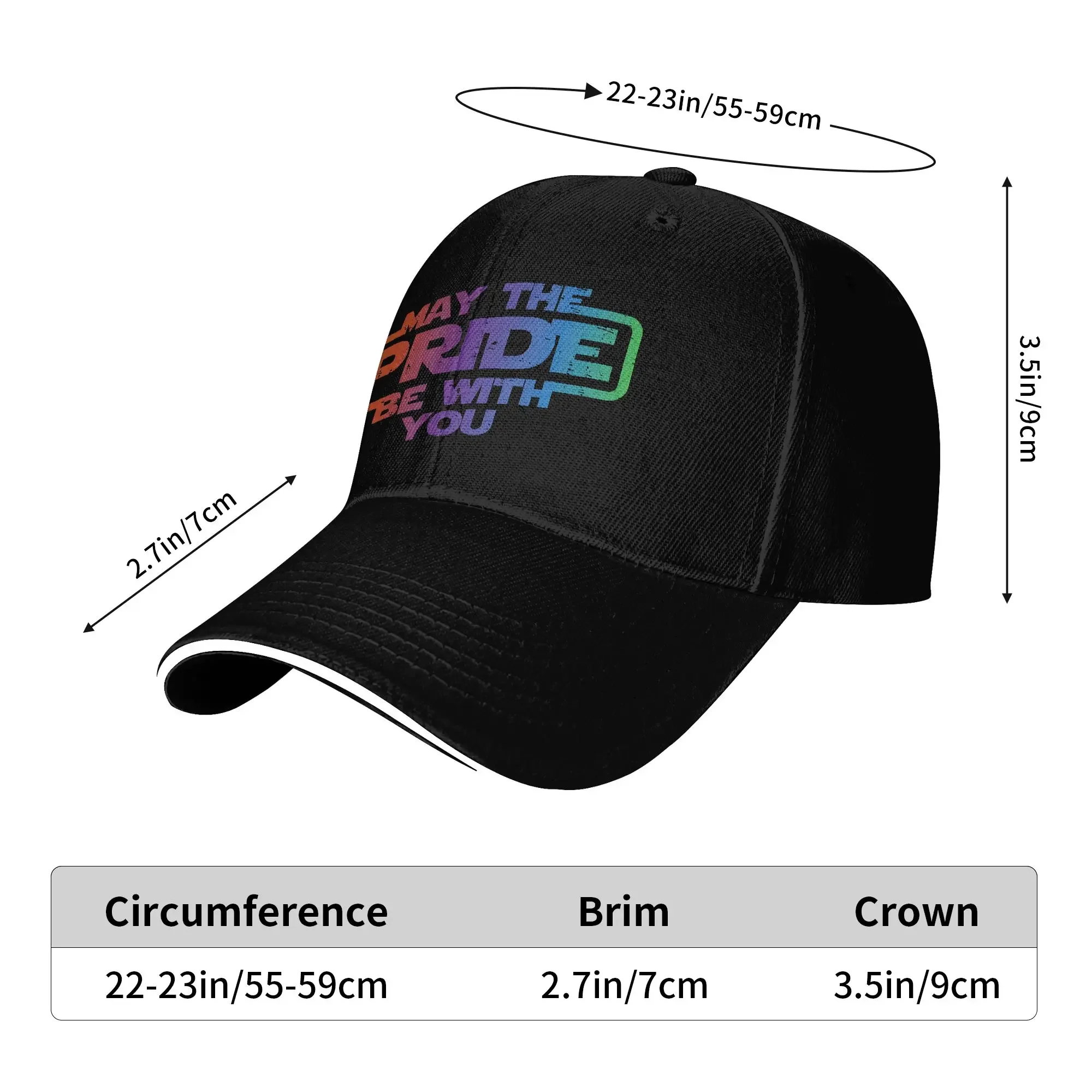 New May The Pride Be with You Gay Rainbow Flag LGBTQ Baseball Cap  Outdoor Gym Sun-Proof Trucker Hat Casual Snapback Cap