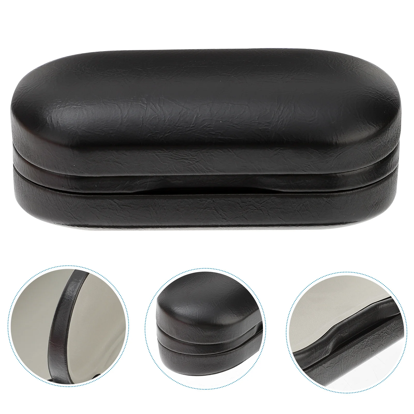

Double Glasses Case PU Organizer Portable Eyeglass Box for Reading Sunglasses Travel Home Storage Black Gift