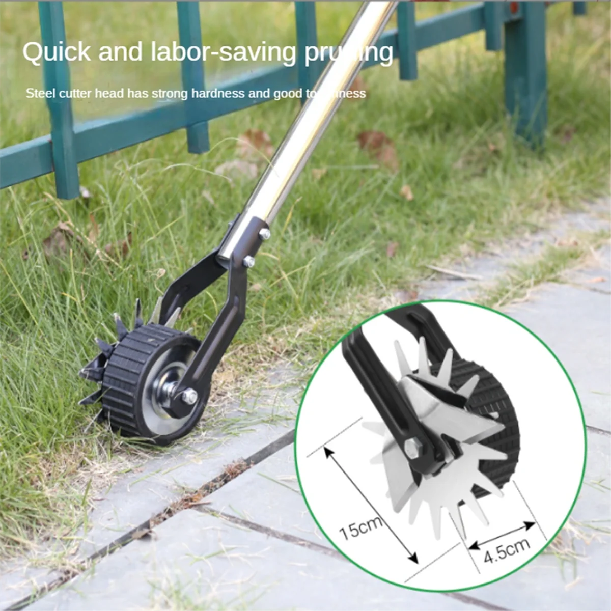 

Wheeled Rotary Hand Edger Lawn Tool, Hand Edger Lawn Tool for Precise Lawn Mowing Along Walkways, Gardens, Driveways