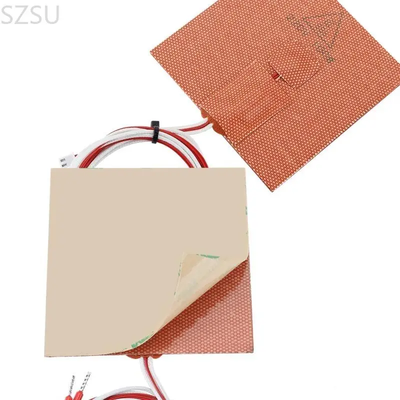 SZSU Heated Bed Printer Heat-bed Pad Silicone Heater & for Voron V0 Printer 100W 220V 100X100mm/3.9x3.9in