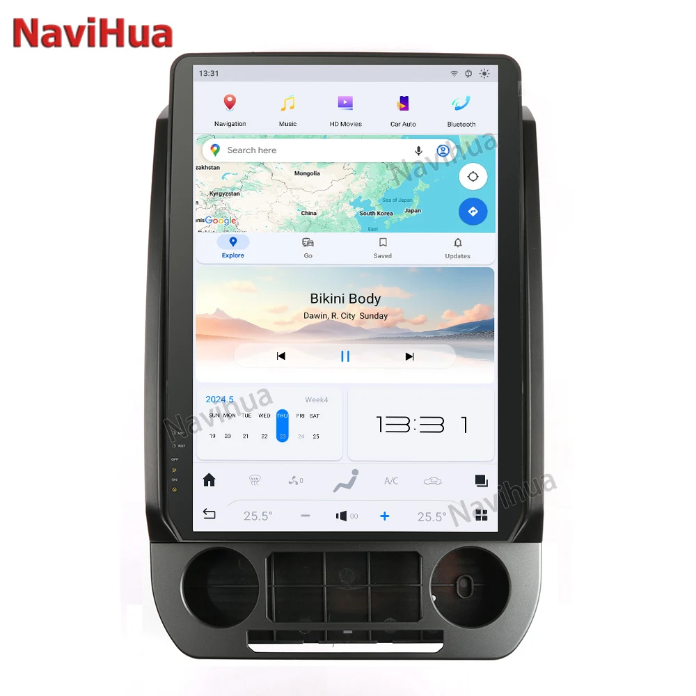 14.5 Inch Android 13 Qualcomm Car Radio For Ford F150 2015-2022 Tesla GPS Navigation Multimedia Player 4G Wireless Carplay 8+128