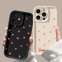 Cute Small Pink Love Heart Phone Case For Oneplus 12 12R 11 11R 10R 8T One Plus NORD CE 2 3 4 LITE 5G Soft Silicone Cover