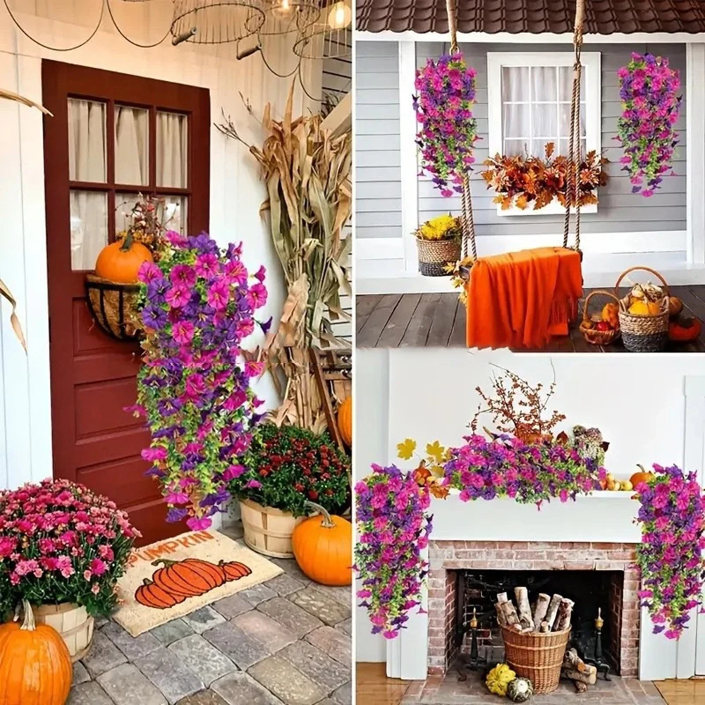 1PC Outdoor Courtyard Artificial Flowers, Eucalyptus Morning Glories, Silk Flowers, Home Wedding Decorations