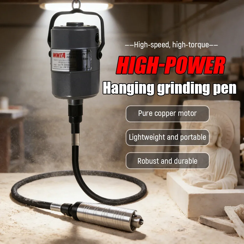 Electric Hanging Flex Shaft Grinder - Jewelry Polishing & Sanding Pen Kit with Stepless Speed for Stone Wood Grinding