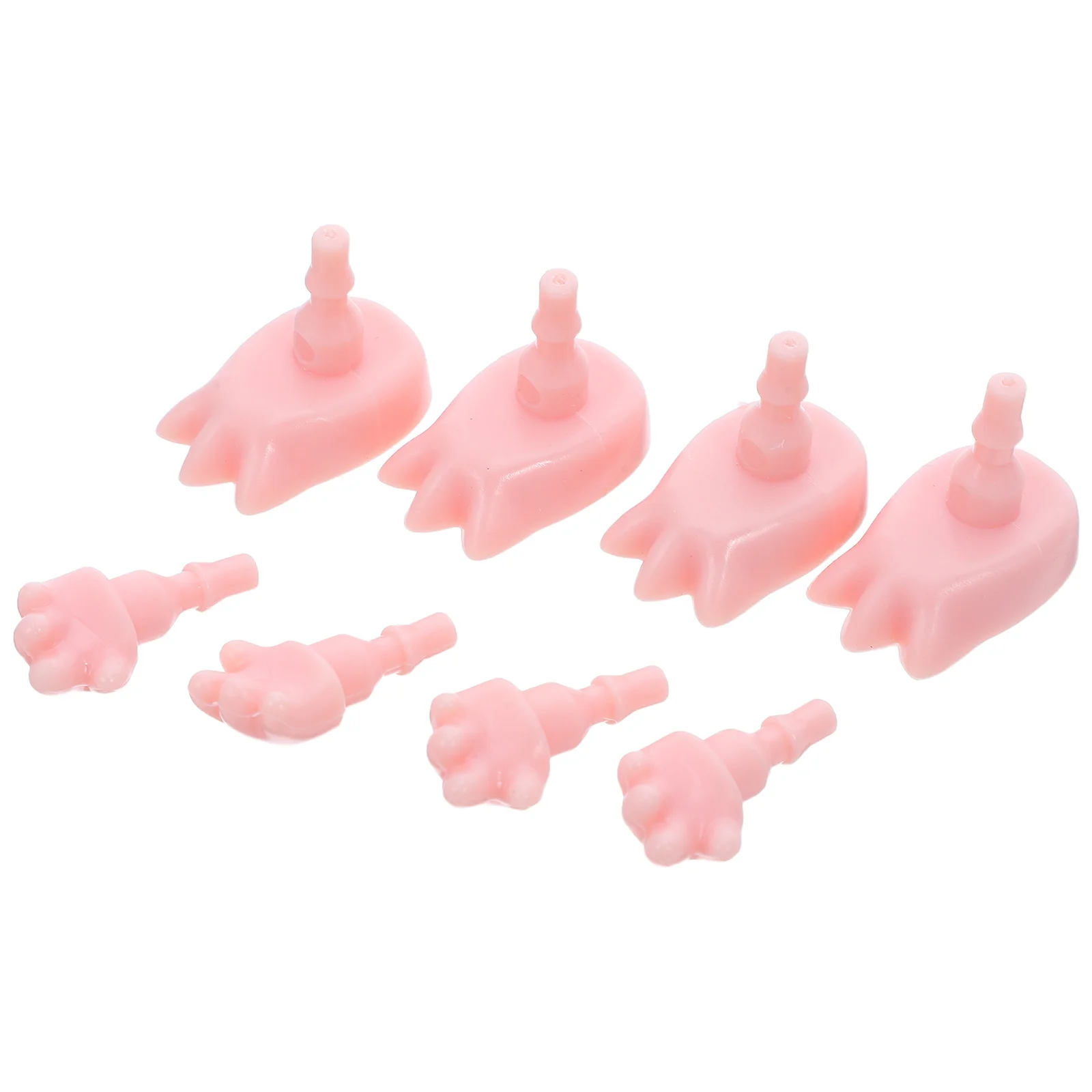 

4Sets Miniature Hand Feet Replacement Parts Plastic Joints for Action Figures Repair Custom DIY Puppet Hands