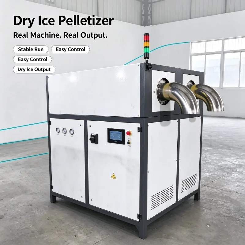 High Output Dry Ice Granulator Machine 3mm/16mm Pelletizer Automatic Solid CO2 Maker Equipment For Industrial Cold Cleaning