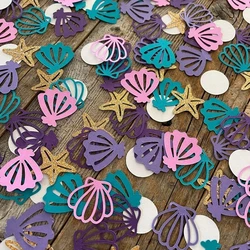100pcs Mermaid Themed Party Confetti Shell Starfish PearlConfetti DIY Decorative Items For Throwing On The Birthday Wedding T