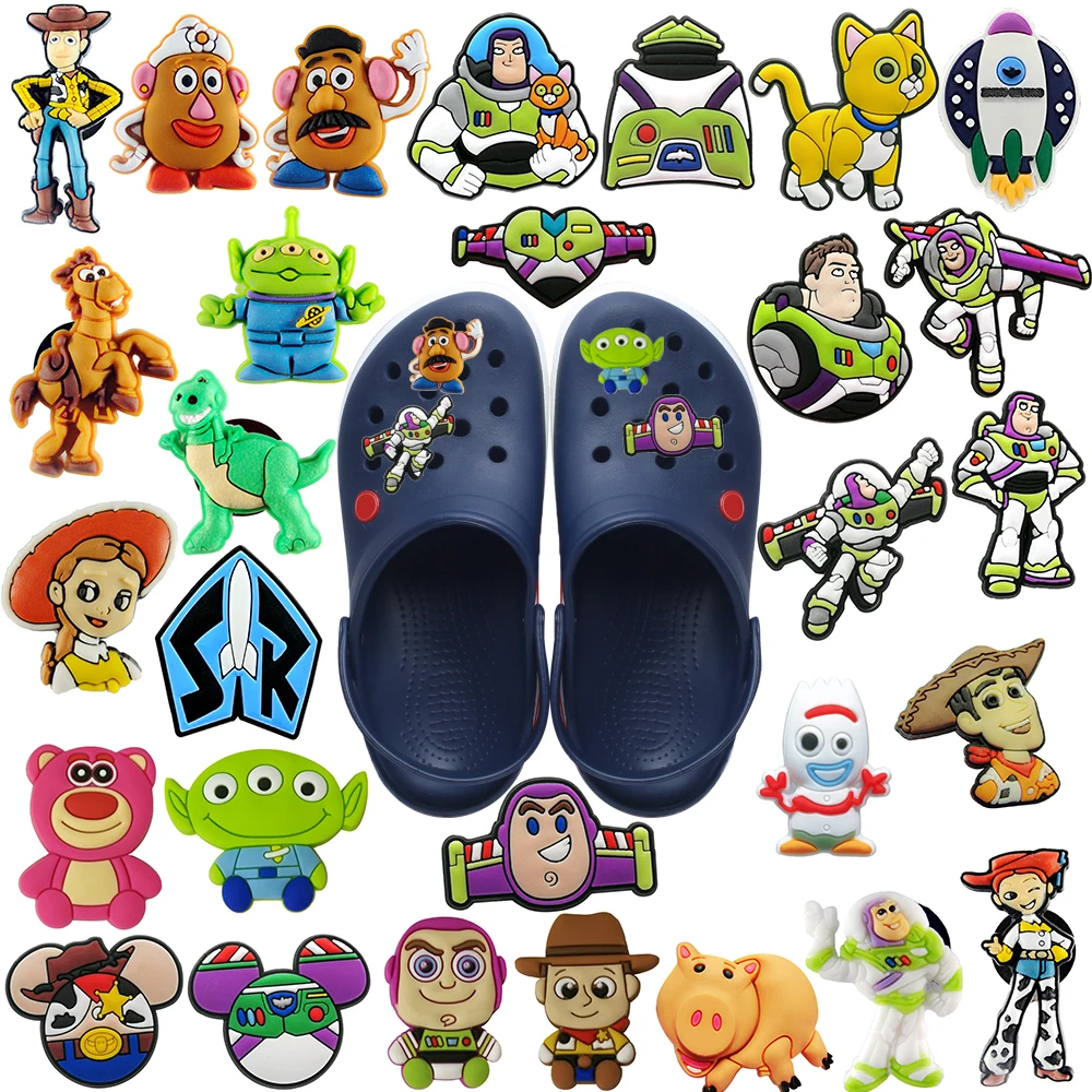 1pcs  Toy Story  Charms Accessories Sneakers Shoe Decorations Pins for Woman Men  Jeans Wholesale