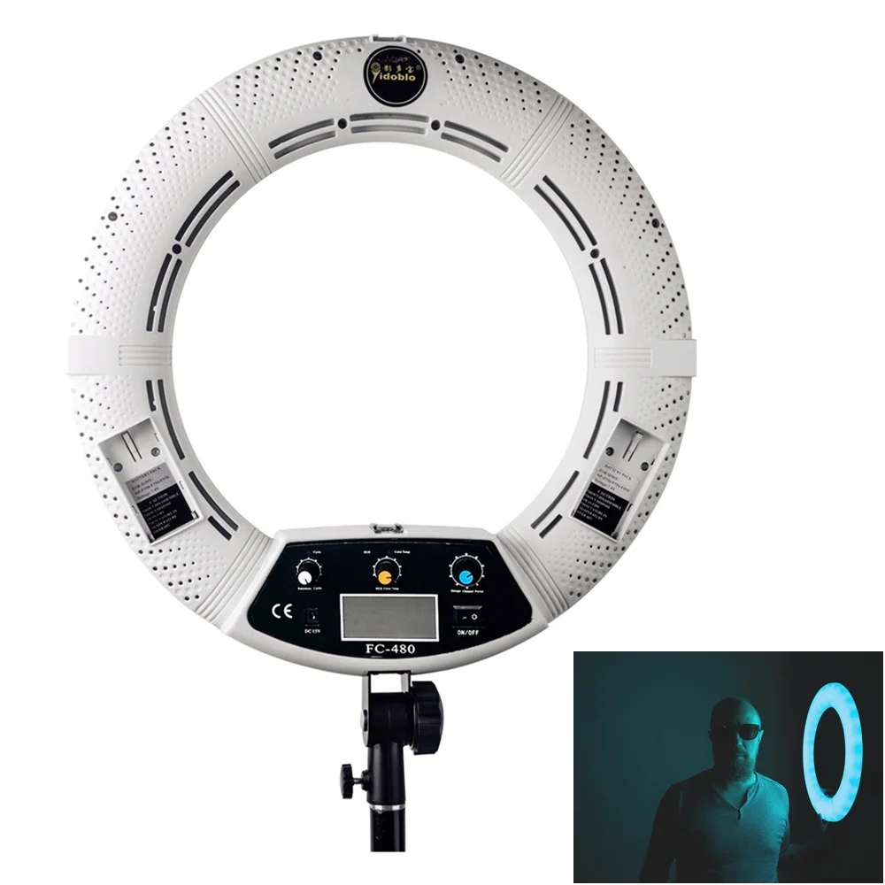 yidoblo fc-480 2800-9900k full color temperature best ring light for zoom webcam with   18inch led  factory