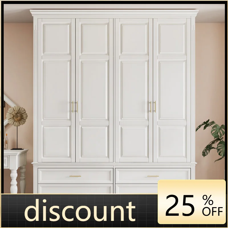 LMM French Solid Wood Wardrobe Girl Cream Wind Master Bedroom American