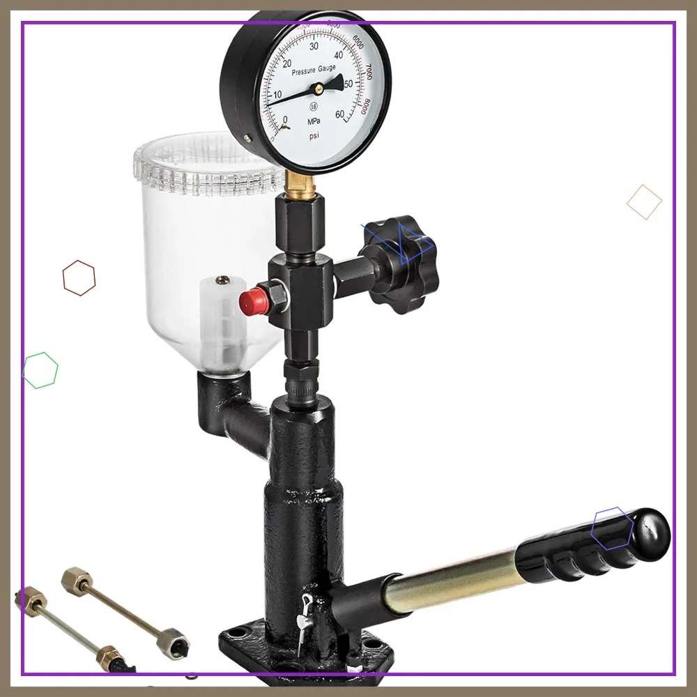 6000PSI Diesel Injector Tester Pop Pressure Tester with Dual Scale Gauge for Nozzle Testing