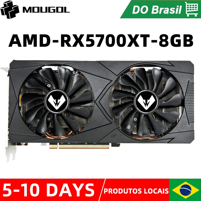 MOUGOL AMD RX5700XT 8GB Graphics Card GDDR6 256Bit PCI-E 4.0×16 6+8Pin Radeon GPU for Desktop Computer Gaming Video Cards