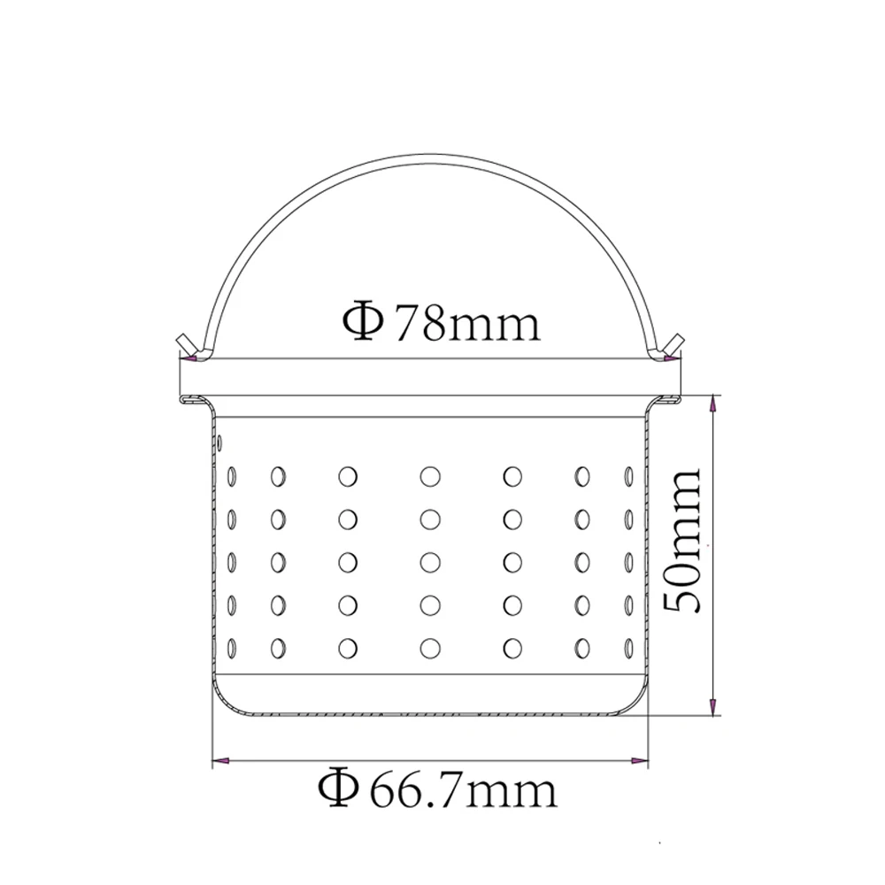 Talea SUS304 Stainless Steel Deep Sink Strainer Inner Basket  Replacement for Kitchen Drainer QS197C010