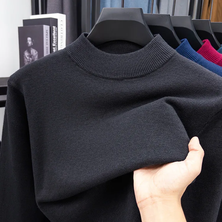 

Stand Coolmax Fiber Winter Knitted Sweater Regular Sle Fre Sle Long Sve Crew Ne Sweatirt for Men And Women