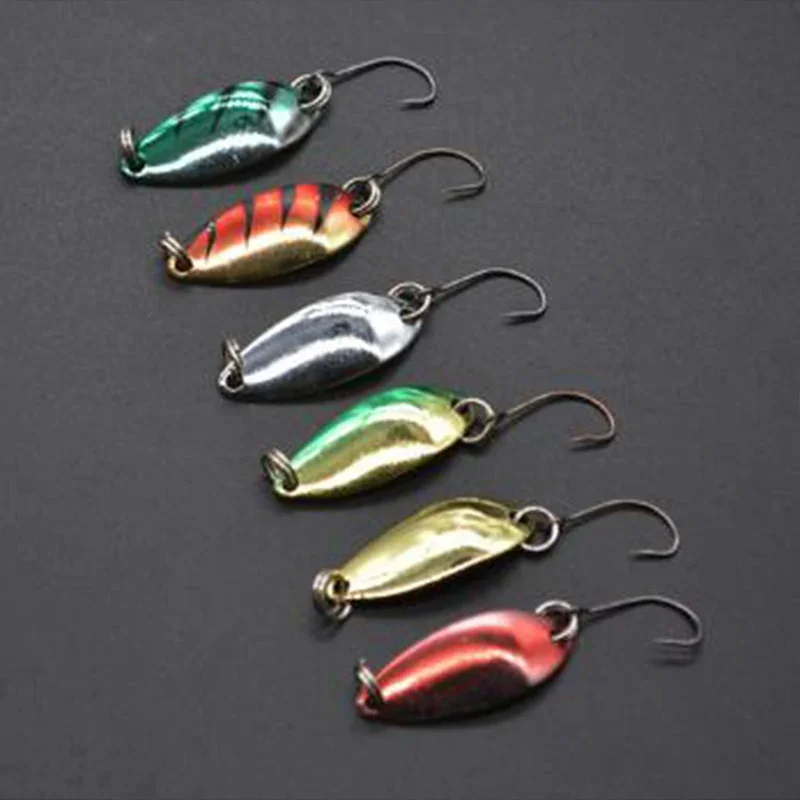 6 sztuk/partia 3g 3.1cm sprzęt wędkarski przynęta wędkarska metalowa łyżka przynęta przynęta na pstrąga Bass łyżki małe twarde cekiny Spinner łyżka — zdjęcie 6