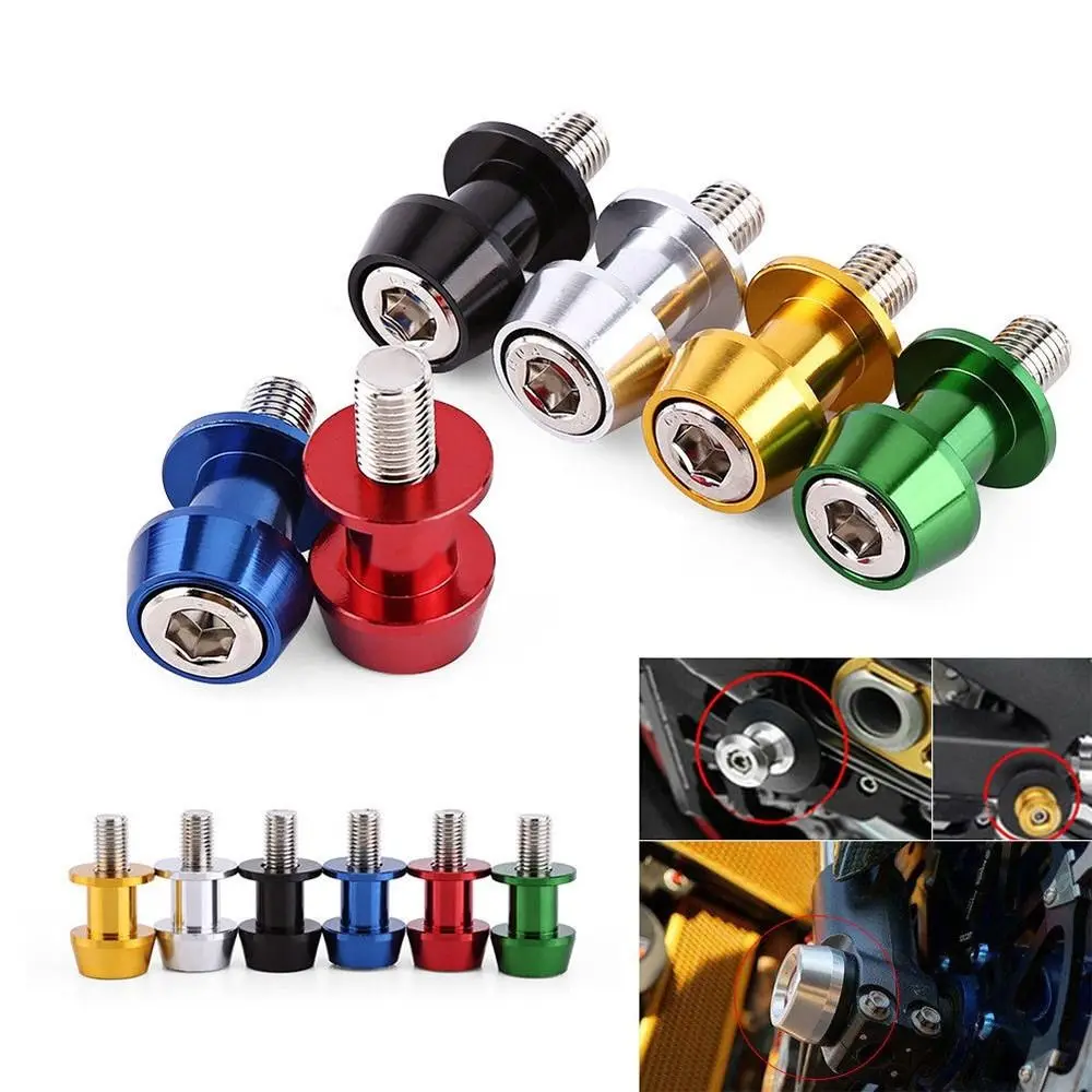 10mm Diameter Motorcycle Swingarm Spools Aluminum Alloy Screw Holder Type Swingarm Spools Slider Slider Design CNC Machined