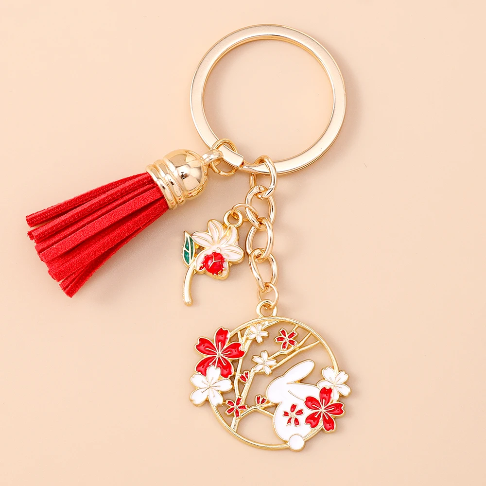 aihua-милый-красный-цвет-цветок-кролик-кошка-кисточка-брелок-для-женщин-девочка-сумка-подвески-diy-брелок-для-ключей-ювелирные-изделия-ручной-работы-подарки