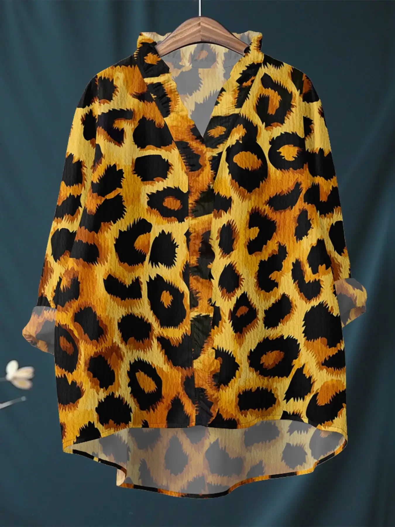 قميص كاجوال جديد، قميص نسائي من الدانتيل بأكمام طويلة، تصميم رائع بنقشة زهور كلاسيكية، ناعم ومزخرف لمسة