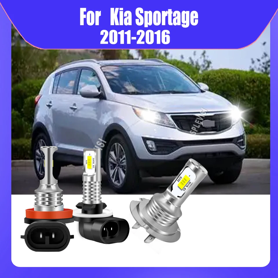 

LED Headlights Hi Low Beam Foglight Output With 360° Lighting Angle For Kia Sportage 2011 2012 2013 2014 2015 2016