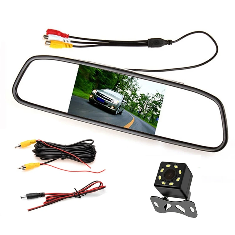 

Car LCD Mirror Monitor Parking Screen Auto Display Assist For Rear View Reversing Camera