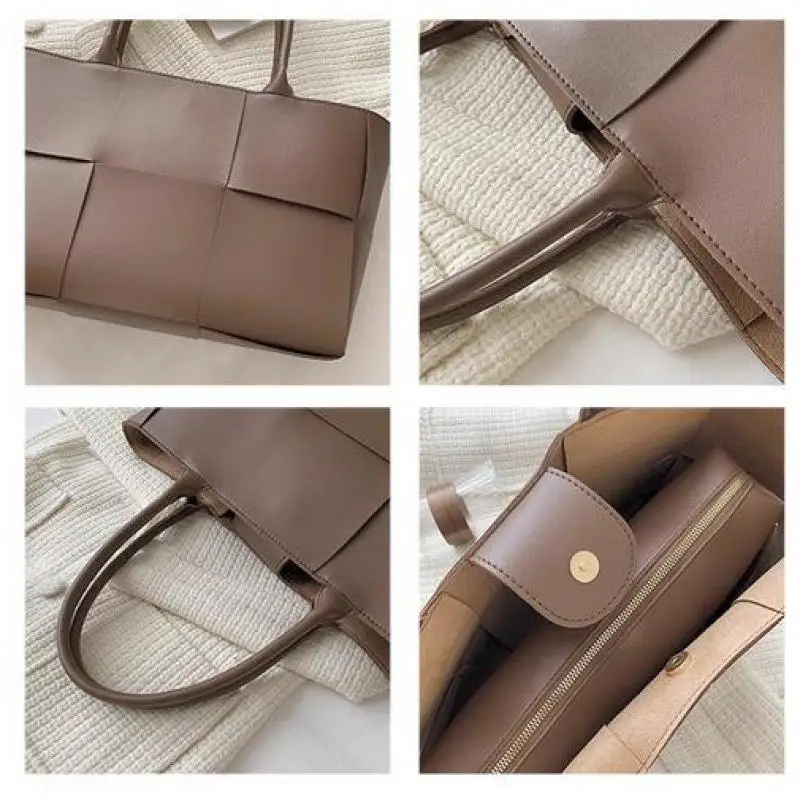 Sacs fourre-tout en cuir de grande capacité pour femmes, sac messager à main tissé classique, initié à la bergame, nouvelle mode de luxe