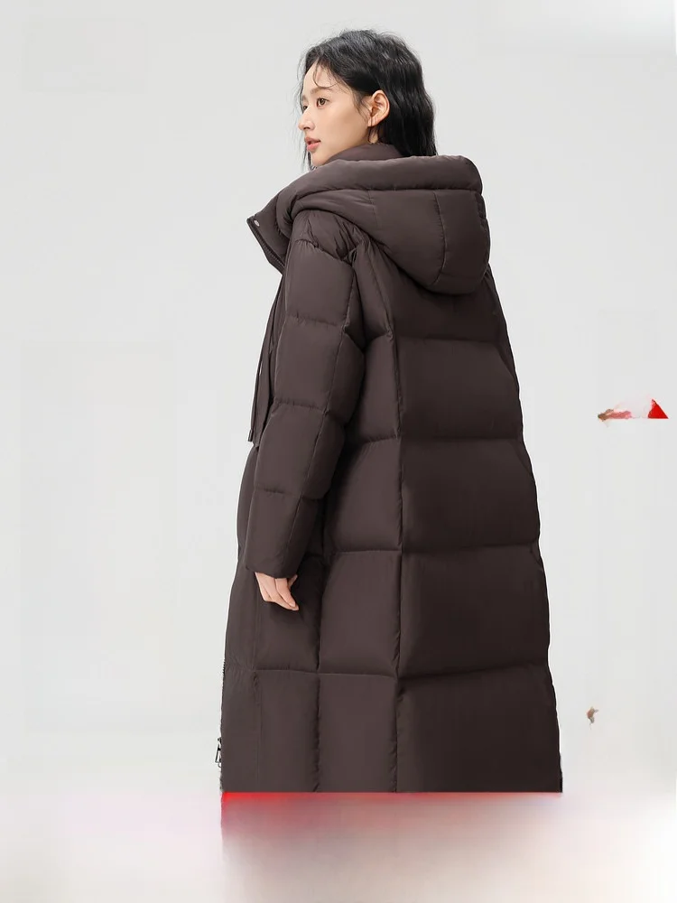 

Новая женская удлиненная куртка из гусиного пуха Snow Flng 2026 Spring, универсальная, модная, в корейском стиле, для повседневной носки, цвет Maldron