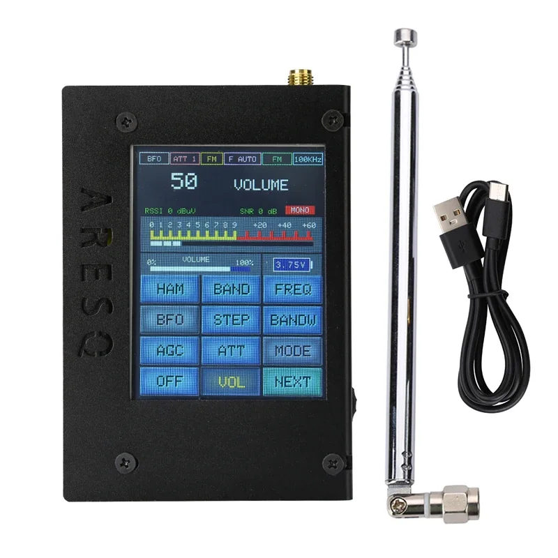 

2026 ARESQ AQ1 Mini Full Band Radio FM LW MW SW-SSB Si4732 Chip All Band Radio Receiver with 2.8" Touch Screen