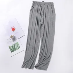 Calça de pijama de algodão modal feminina e masculina, calça pijama plus size, bottoms para dormir, calça lounge, primavera, outono