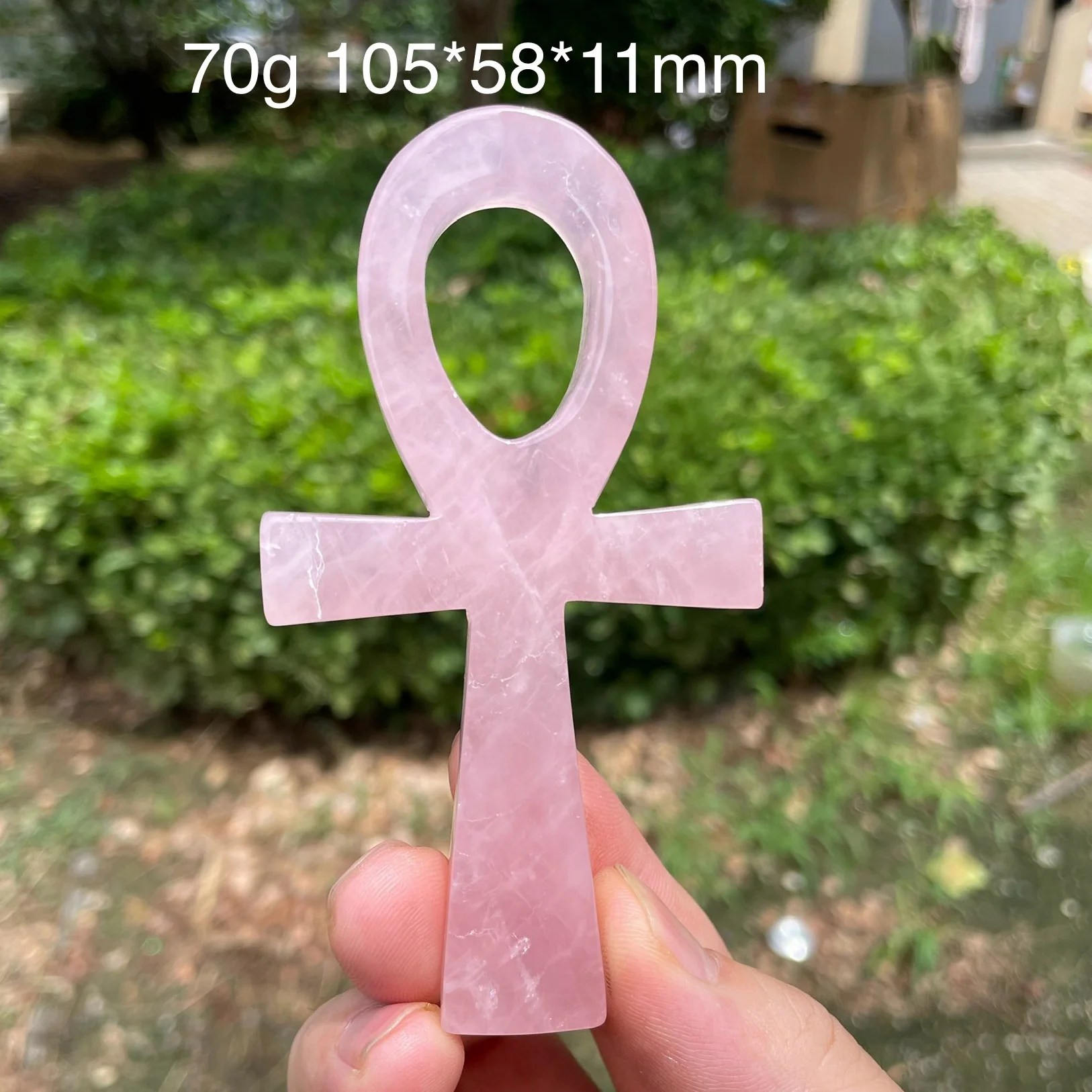

Натуральный розовый кварц Анк, ручная резьба, грубый полированный розовый кристалл, символ креста, ремесла, защита, целебный камень, домашний декор