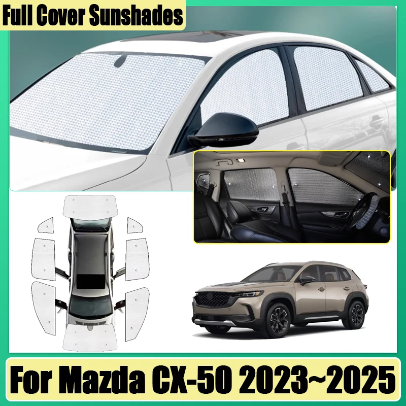 

Блоки конфиденциальности для Mazda CX-50 CX50 GT VA 2023 ~ 2025, автомобильный козырек объемного звучания, солнцезащитный козырек с полным покрытием, анти-УФ-автозащитные козырьки, аксессуары
