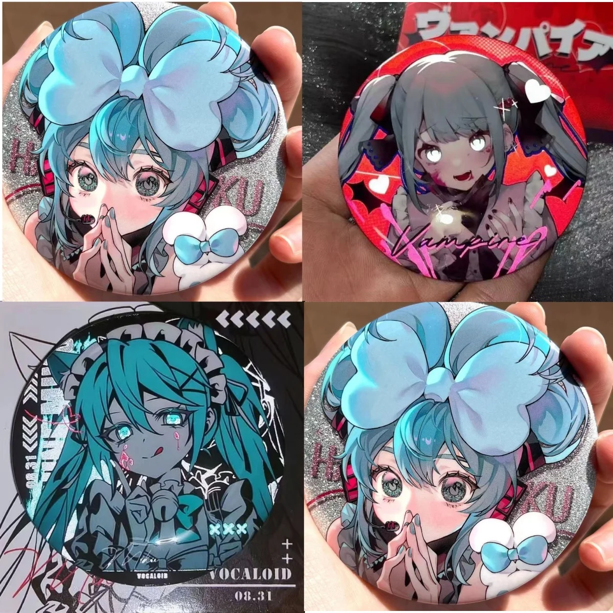 

Hatsune Miku Anime Character Brooch Peripheral Barji Hatsune Cute Clothes Accessories Doll Kawaii Badge 75MM Girl Birthday Gift