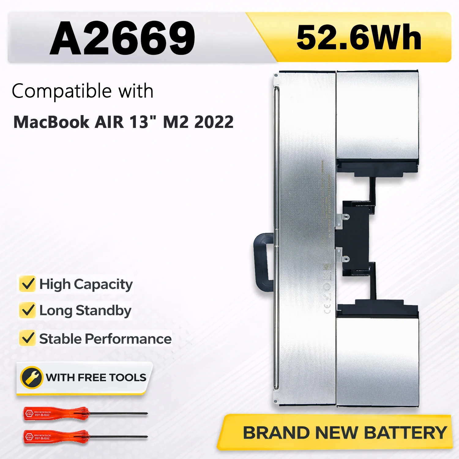 PowerHub A2669 Laptop Battery Compatible with Apple MacBook Air 13