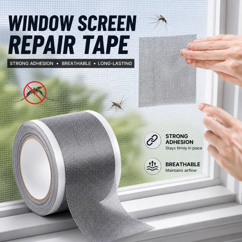 Screen repair patch, hole patch, drain hole repair tape, screen repair tape, self-adhesive mosquito repellent patch