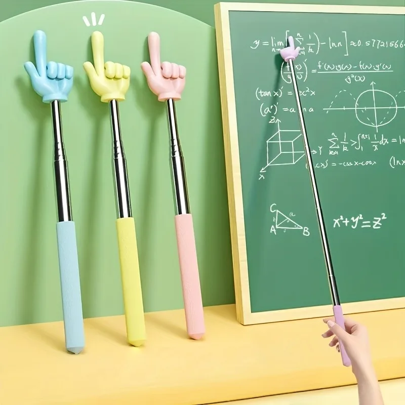 Retractable Dual-Finger Pointing Reading Stick Teaching Pointer for Classroom & Home, Versatile Tool for Books, Charts Education